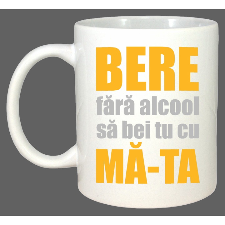 Cana Bere Fara Alcool Sa Bei Cu Ma Ta, Cadou, Sarbatori, Cri-Flo, Culoare Alb, 330 ml