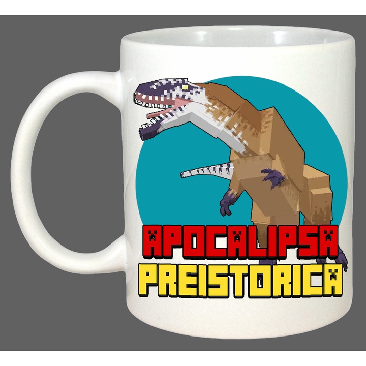 Cana Apocalipsa Preistorica, Cadou, Sarbatori, Cri-Flo, Culoare Alb, 330 ml