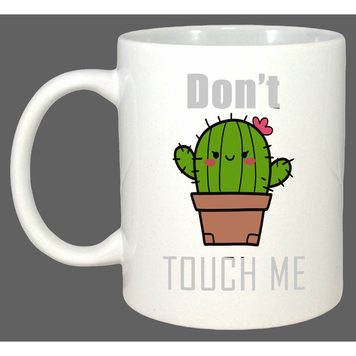 Cana Dont Touch Me Cactus, Cadou, Sarbatori, Cri-Flo, Culoare Alb, 330 ml