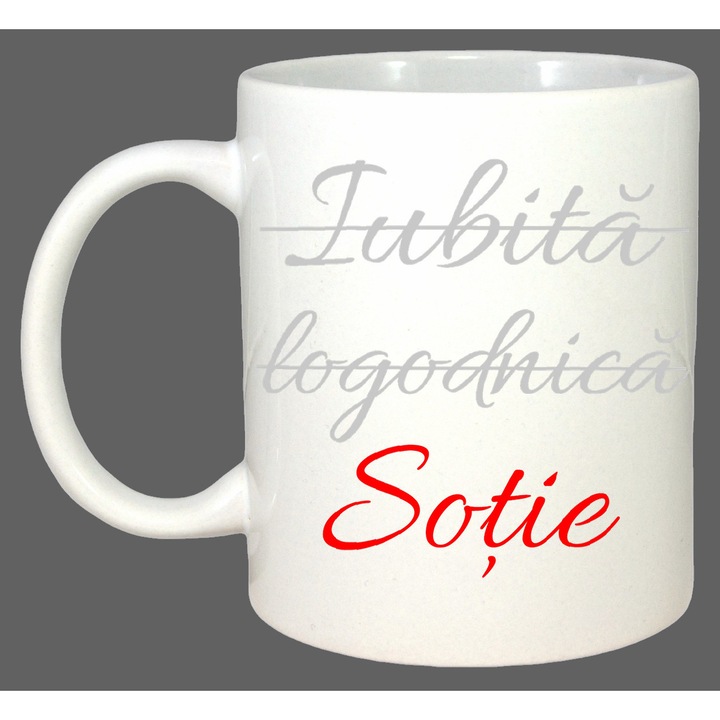 Cana Iubita Logodnica Sotie, Cadou, Sarbatori, Cri-Flo, Culoare Alb, 330 ml
