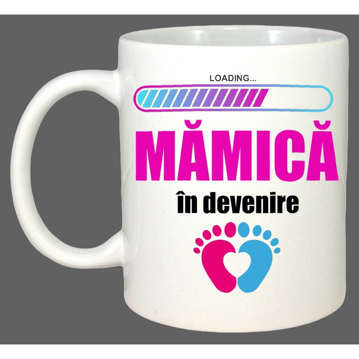 Cana Loading Mamica In Devenire, Cadou, Sarbatori, Cri-Flo, Culoare Alb, 330 ml