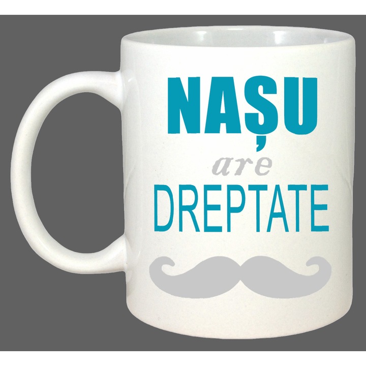 Cana Nasu Are Dreptate Albastru, Cadou, Sarbatori, Cri-Flo, Culoare Alb, 330 ml