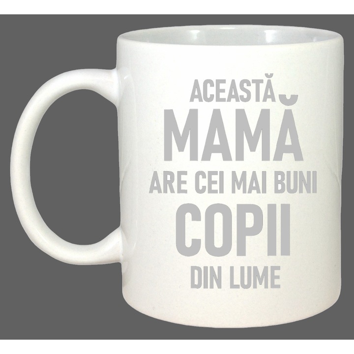 Cana Mama Cei Mai Buni Copii Simple, Cadou, Sarbatori, Cri-Flo, Culoare Alb, 330 ml