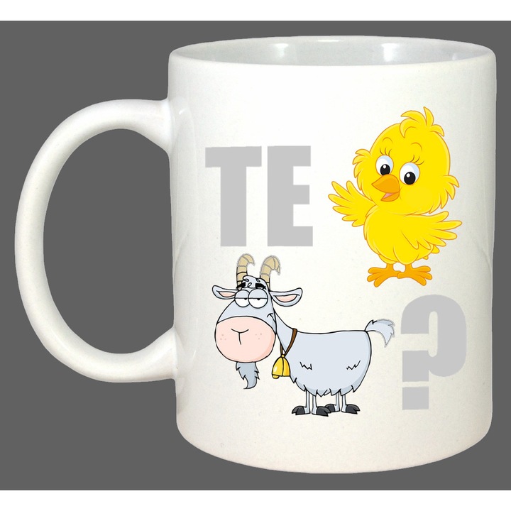 Cana Te Pui Capra Funny, Cadou, Sarbatori, Cri-Flo, Culoare Alb, 330 ml