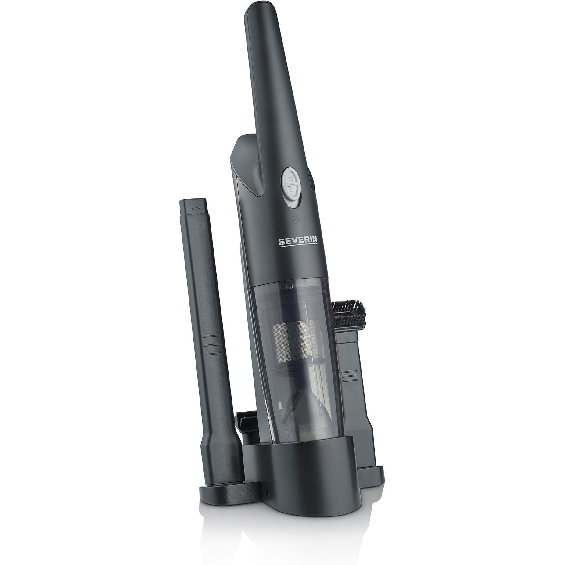Aspirator de mana fara fir Severin HV 7132, 3-in-1, uscat si umed, autonomie 25 min, 275 ml, accesorii incluse, Negru