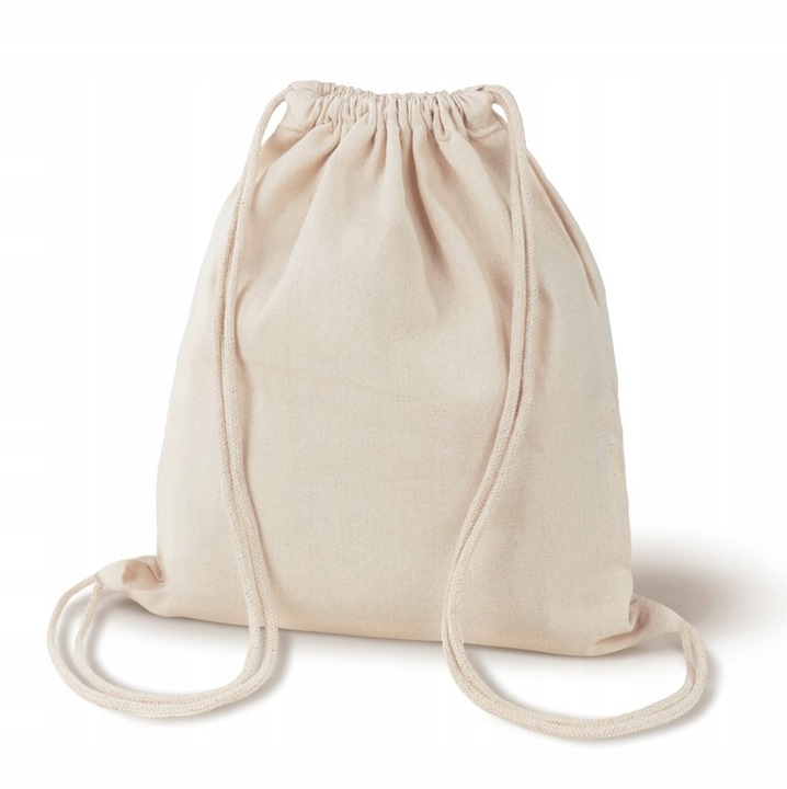 Ghiozdan din bumbac Allbag, 37x41 cm, ecru, 220g, ecologic