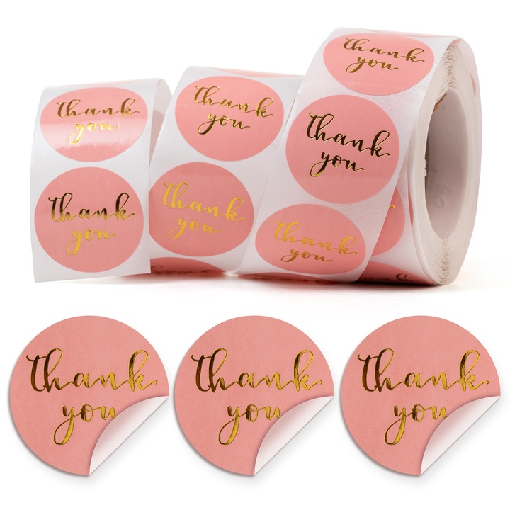 Set de 500 etichete autocolante festive, Allbag, 2,5 cm, pentru cadouri si decorari