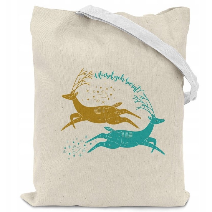 Torca de cadou ecologica Allbag, 38x42 cm, bumbac, multicolor, 1 bucata