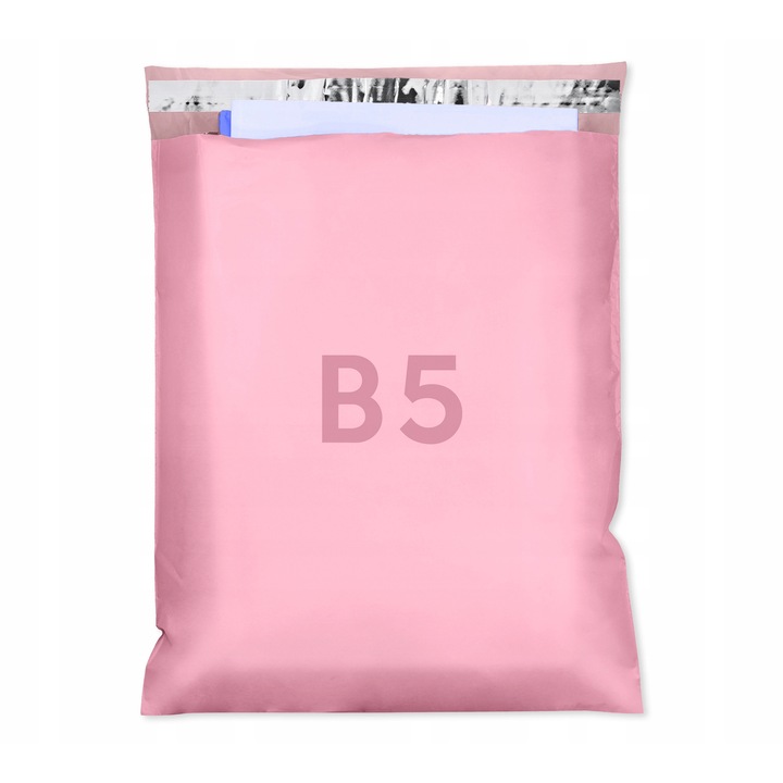 Set 100 plicuri curier B5 190x250mm roz, ambalaje pentru expediere