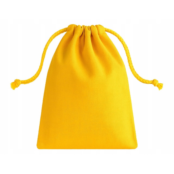 Saculet din bumbac, Allbag, 15x20 cm, galben, 145g, pentru bijuterii si cosmetice