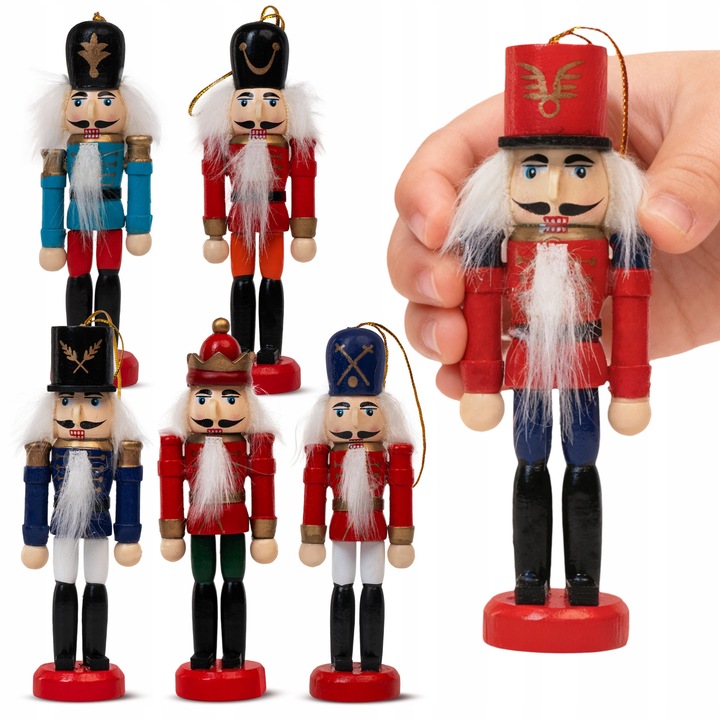 Set 6 Figurine Dziadek la Orzech, Decoratiuni Craciun, Multicolor, 11,8cm