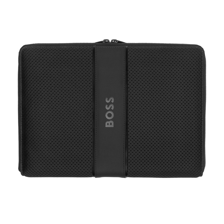Hugo Boss Dosar Arche, A4, cu fermoar, negru