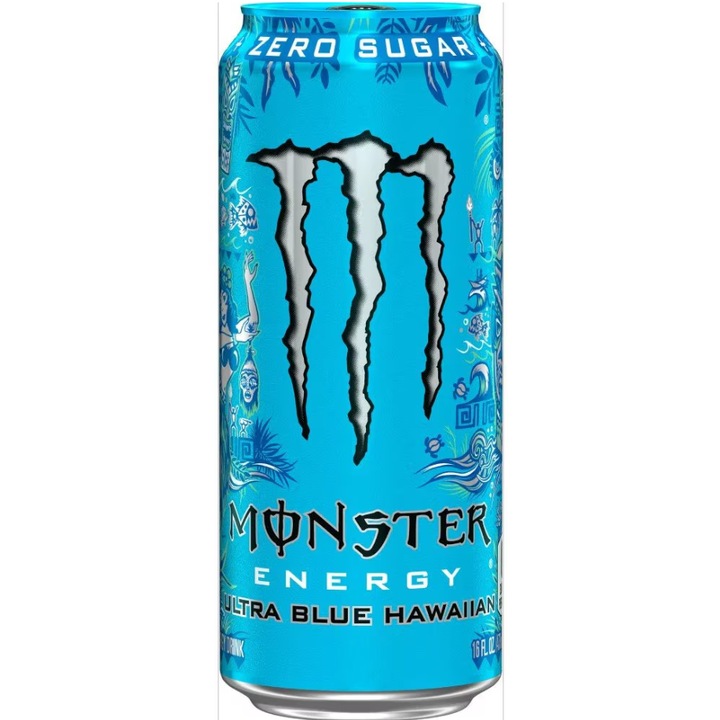 Monster Energy Ultra Blue Hawaiian Zero Sugar, Bautura Energizanta 473 ml USA