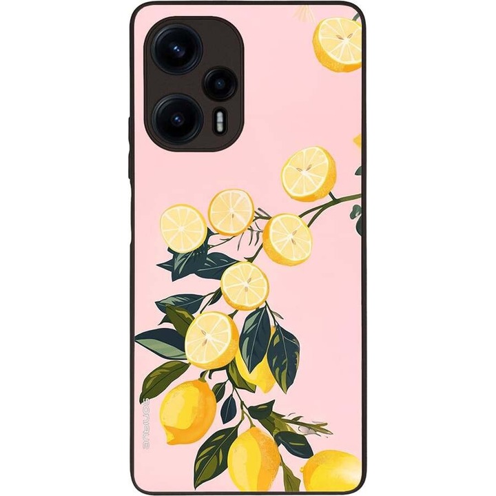 Husa telefon Sonique Fruit Series pentru Xiaomi Poco F5 5G, imprimeu fructe, silicon, antisoc, galben