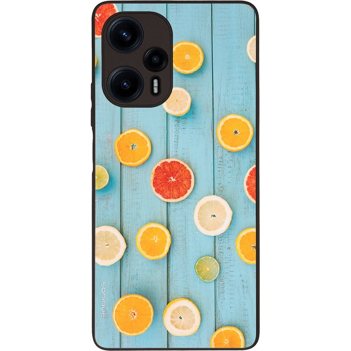 Husa telefon Sonique Fruit Series, pentru Xiaomi Poco F5 5G, silicon, imprimeuri cu fructe, multicolor