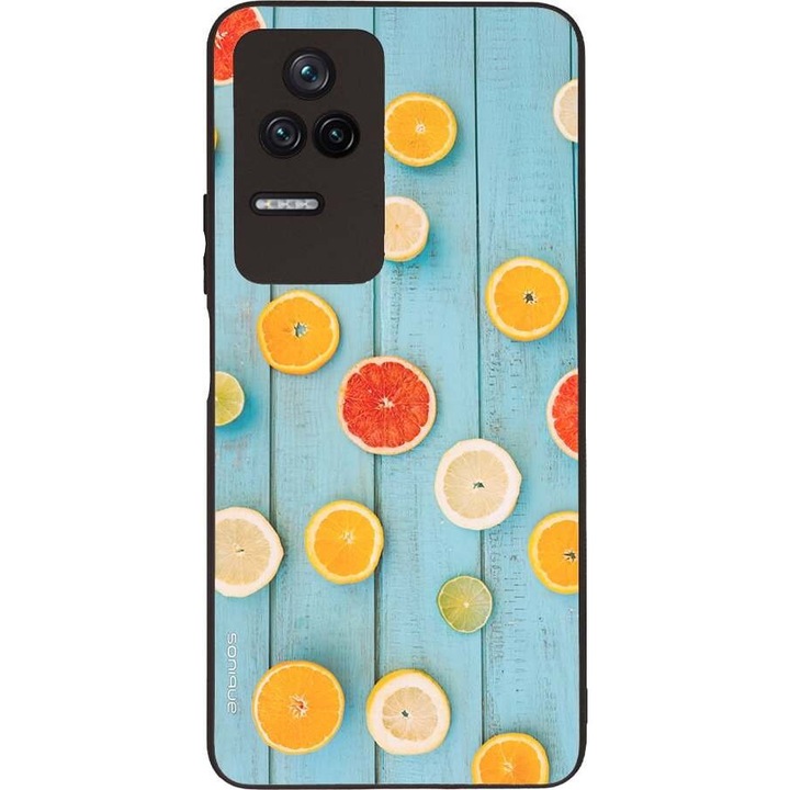 Husa telefon Sonique Fruit Series, pentru Xiaomi Poco F4 5G, silicon, imprimeuri cu fructe, multicolor