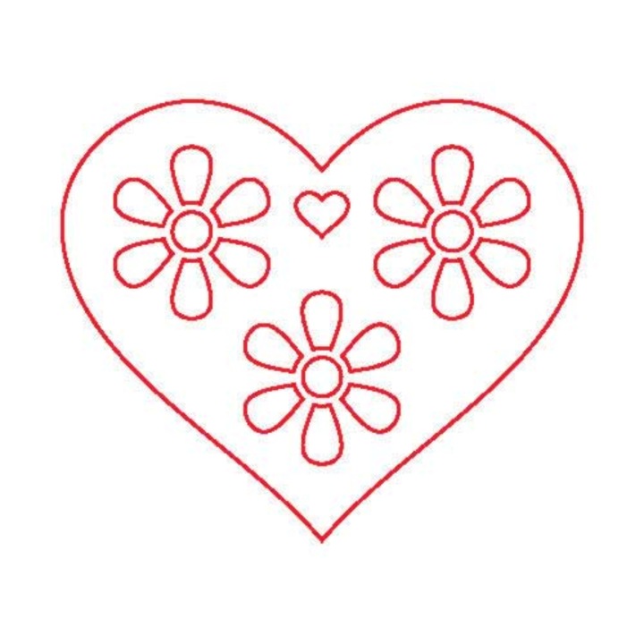 Figurină din lemn, 5 buc/pachet - inimioară 37