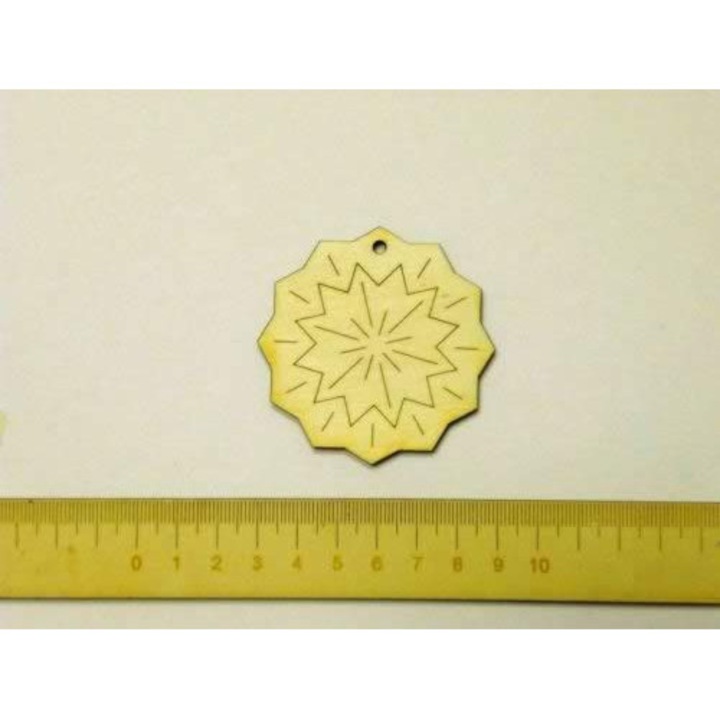 Figurină din lemn, 5 buc/pachet - floare 59