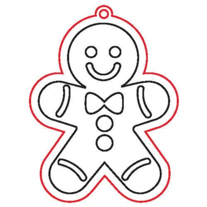 Figurină din lemn, 5 buc/pachet - turtă dulce 128