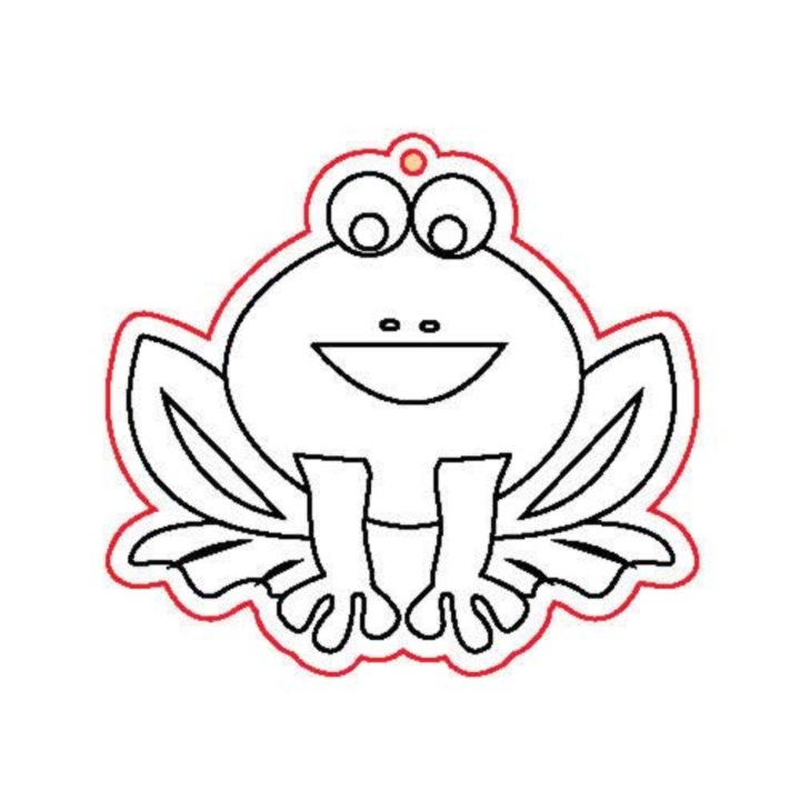 Figurină din lemn, 5 buc/pachet - broască 168