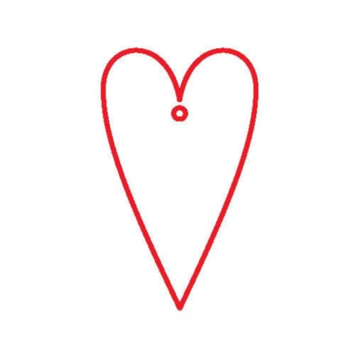 Figurină din lemn, 5 buc/pachet - inimioară 303