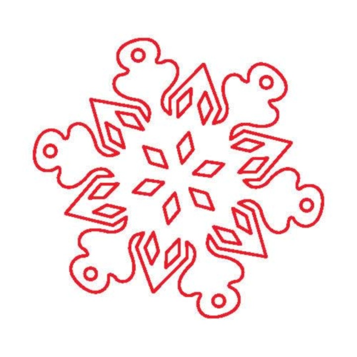 Figurină din lemn, 5 buc/pachet - fulg de nea 337