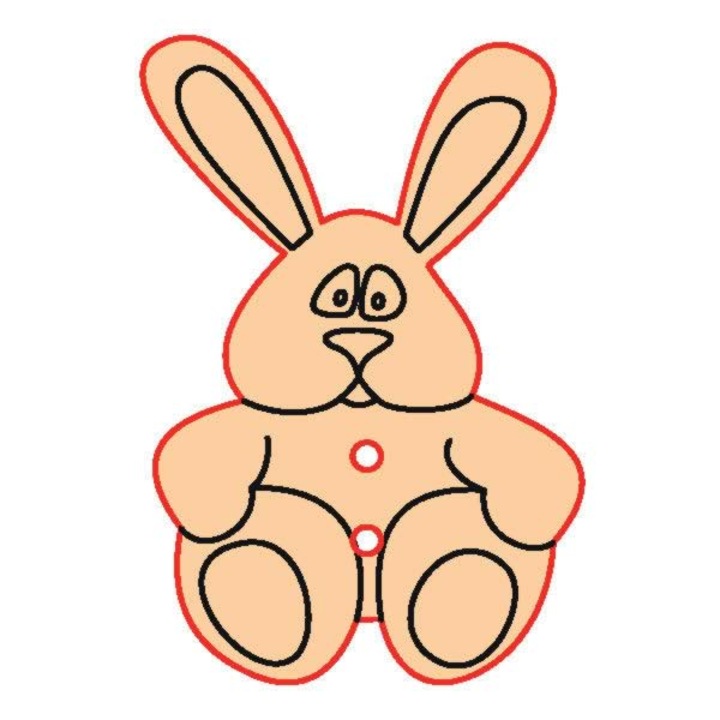 Дървено копче 3 – зайче 10 бр./опаковка