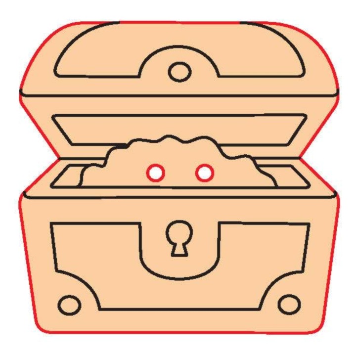 Fafigura gomb 33 – kincsesláda 10 db/csomag