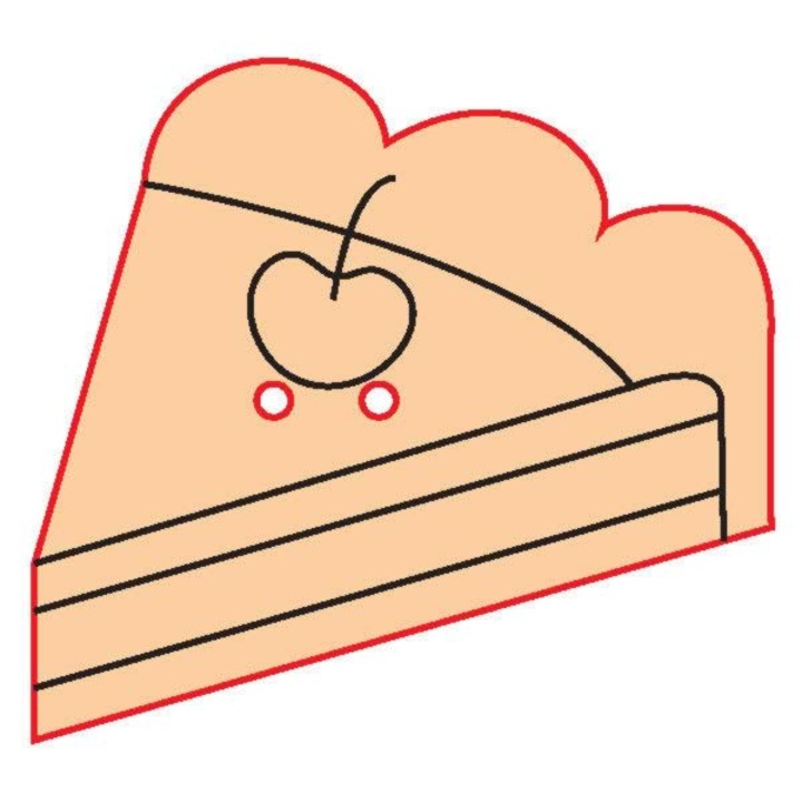 Buton figurină 69 – felie de tort 10 buc/pachet