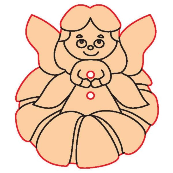 Buton din lemn 24 – zână 10 buc/pachet