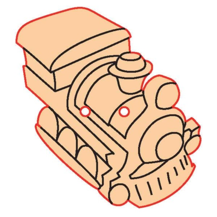 Buton figurină 76 – trenuleț de jucărie 10 buc/pachet