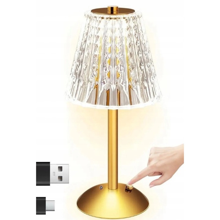Lampa de Masa LED, Vintage, Dimabila, Incarcare USB-C