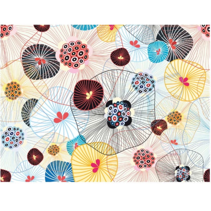 Fototapet abstract floral A breath of summer, artgeist, 400 x 309 cm, multicolor