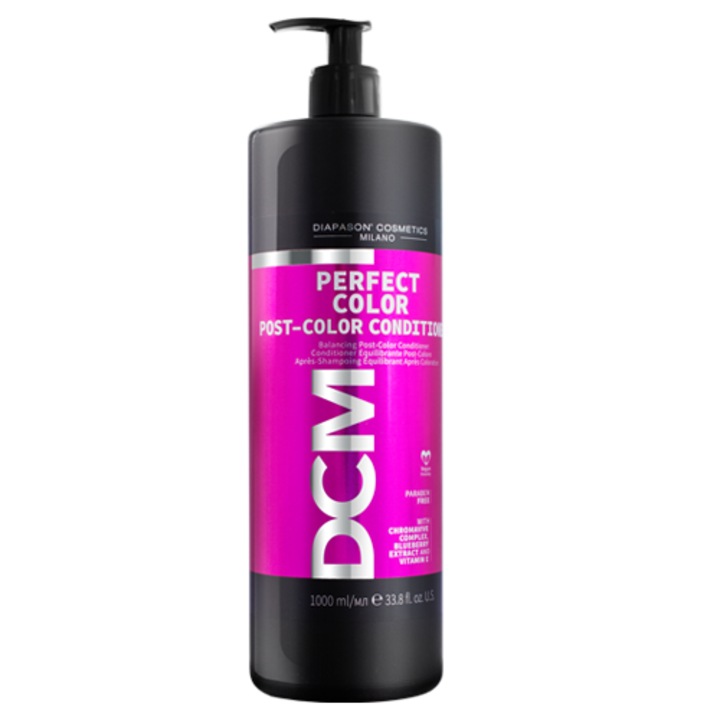 Diapason Milano Perfect Post Color hajbalzsam, 1000 ml, festett hajra, intenzív hidratálás, pigmentvédelem.