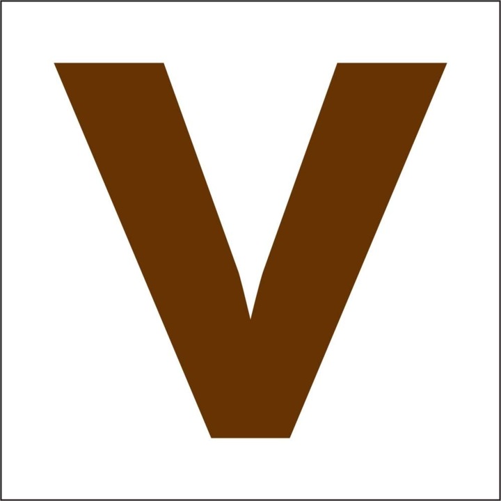 Literă din lemn 45mm, 10 buc/pachet V