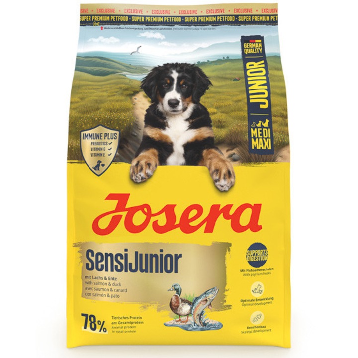 Hrana uscata pentru caini, Josera Sensi Junior, Rata & Somon, 3 kg
