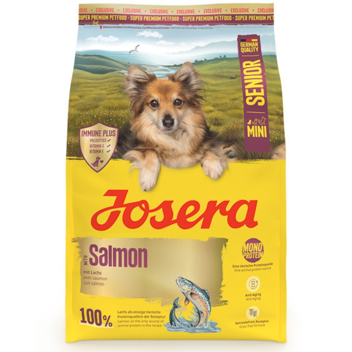 Hrana uscata pentru caini, Josera Mini Senior, Somon, 3 kg