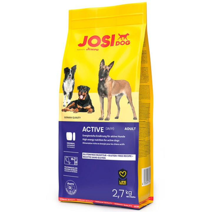 Hrana uscata pentru caini, Josidog Active, Adult, Pui, 2,7 kg