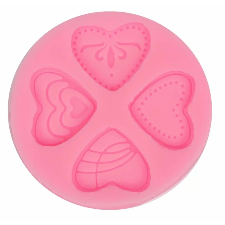 Matriță din silicon, moale - inimi, 5.9x5.9x0.8