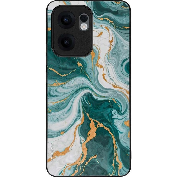 Husa telefon Sonique Marble Series, verde, pentru Oppo Reno13 F 5G / Oppo Reno13 Fs 5G, cu protectie antisoc si rezistenta la zgarieturi