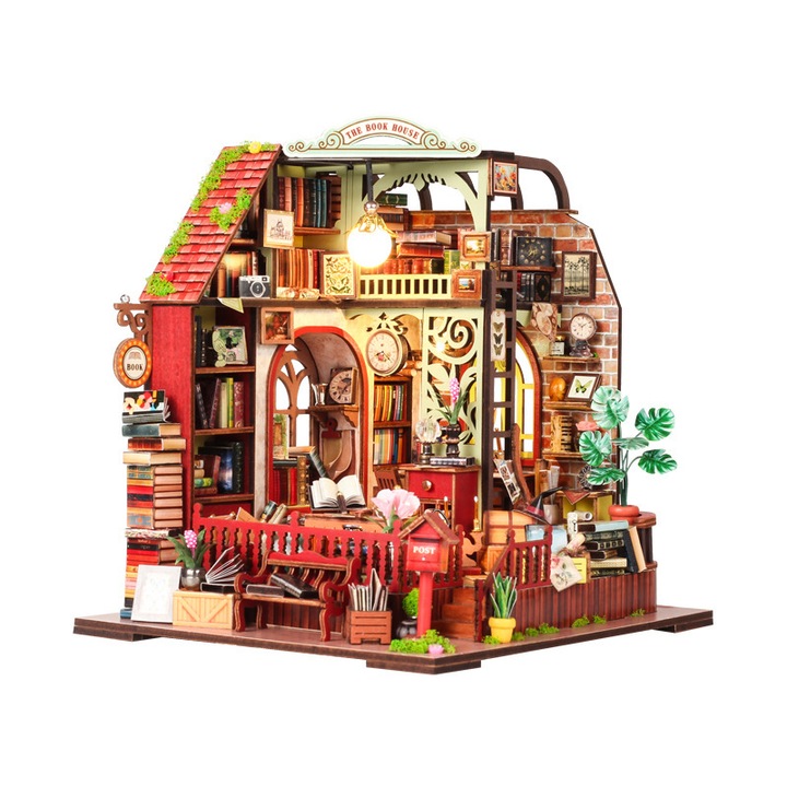 Puzzle 3D, ZOUN, Model Librarie, cu lumini si muzica, 200-300 piese, 14+