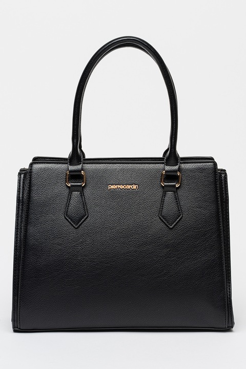 Pierre Cardin, Geanta shopper de piele ecologica cu aspect granulat, Negru