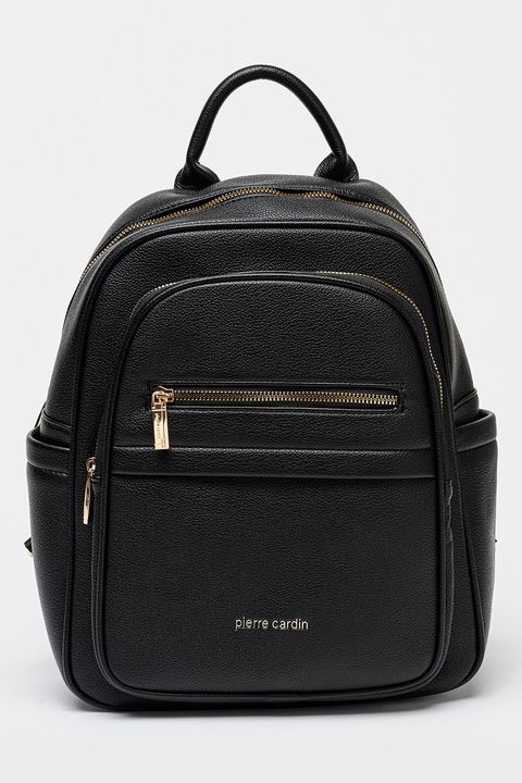 Pierre Cardin, Rucsac de piele ecologica cu barete ajustabila, Negru