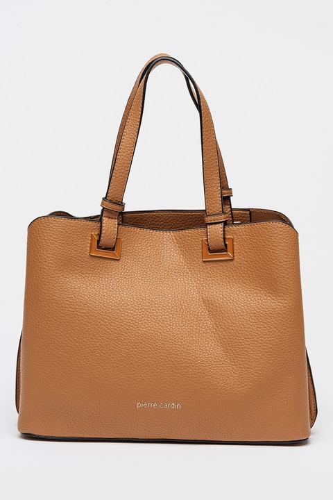 Pierre Cardin, Geanta de piele ecologica cu bareta detasabila de umar, Caramel
