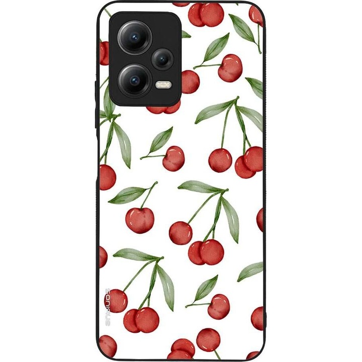 Husa telefon Sonique Fruit Series, pentru Xiaomi Redmi Note 12 4G, silicon, imprimeuri cu fructe, rosie