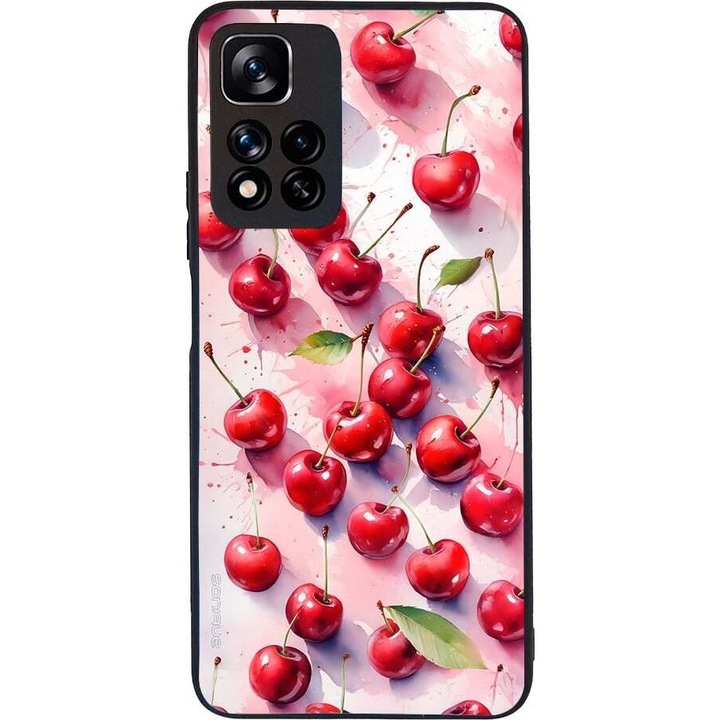 Husa telefon Sonique Fruit Series pentru Xiaomi Redmi Note 11 Pro Plus 5G, imprimeu fructe, silicon, rosie