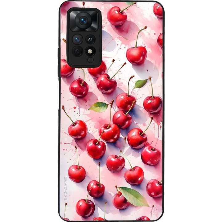 Husa telefon Sonique Fruit Series, pentru Xiaomi Redmi Note 11 Pro 4G/5G, silicon, imprimeuri cu fructe, rosie