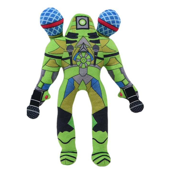 Jucarie de plus Skibidi Toilet Man vs. Surveillance Man, Titan Microphone Man, 30x22cm