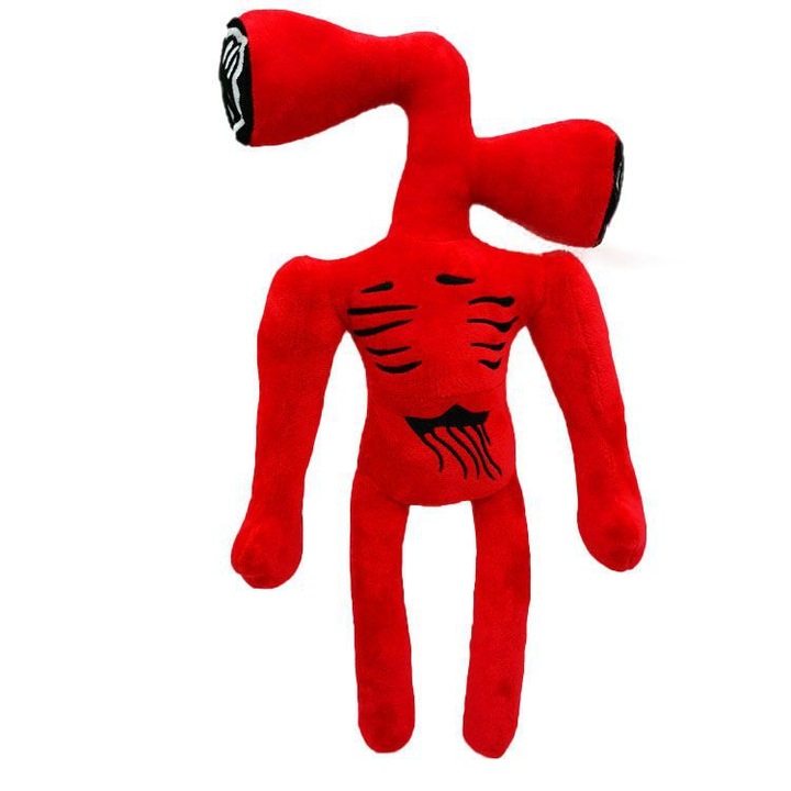 Jucarie de plus deformabila cu fluier, 40cm, rosu