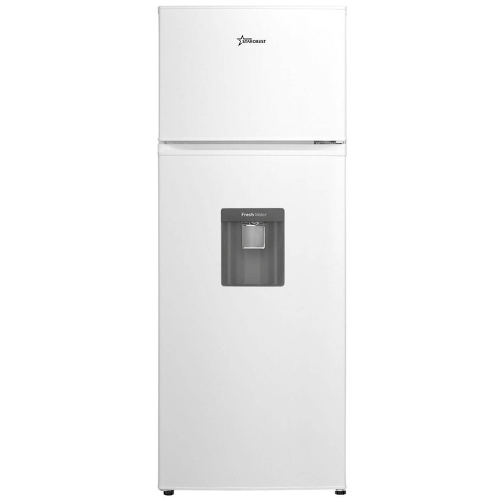 Frigider cu 2 usi STARCREST SF-203WD-WHE, 203 L, Clasa E, Dozator Apa, Iluminare LED, Termostat Ajustabil, Usi reversibile, H 145 cm, Alb